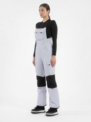 4F Spodnie snowboardowe z szelkami membrana 15 000 damskie XS. Szare spodnie materiałowe damskie 4f, bez wzorów, z syntetyku. Za 699.99 zł.