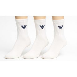 Skarpety męskie Emporio Armani Calza 3-Pack. Białe skarpetki męskie EMPORIO ARMANI CONNECTED, bez wzorów. Za 99.00 zł.