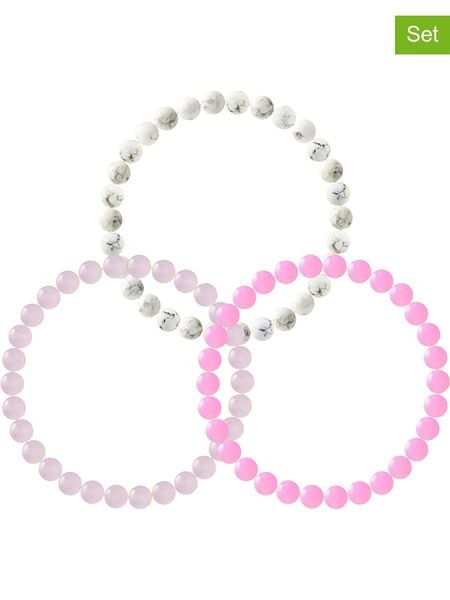 Pearline Bransoletki (3 szt.) z kamieniami szlachetnymi rozmiar: onesize. Białe bransoletki damskie Pearline. Za 182.72 zł.