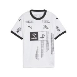 Młodzieżowa koszulka domowa THW Kiel 24/25 PUMA White Black. Biała t-shirty damskie Puma, m, z aplikacjami, z materiału, bez kołnierzyka. Za 243.50 zł.