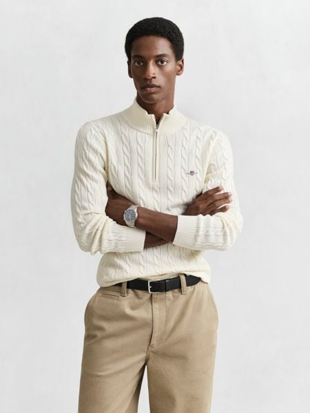 Gant sweter z dzianiny Mężczyźni Bawełna beżowy, XXL. Brązowe swetry męskie Gant, m, bez wzorów, z bawełny, bez kołnierzyka. Za 749.95 zł.