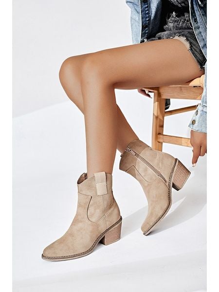 Sixth Sens Botki w kolorze khaki rozmiar: 36. Brązowe botki damskie Sixth Sens, eleganckie, bez obcasa, bez zapięcia. Za 152.98 zł.