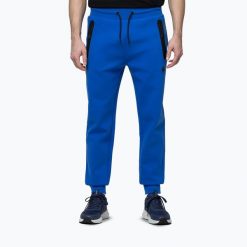 Spodnie męskie Pitbull Dogwood Track. Niebieskie spodnie materiałowe męskie PITBULL, bez wzorów, z bawełny, eleganckie. Za 239.99 zł.