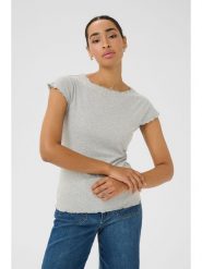 Kaffe Koszulka w kolorze szarym rozmiar: S. Szare bluzki damskie Kaffe, s, bez wzorów, bez kołnierzyka, bez ramiączek. Za 43.99 zł.