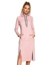 Made of emotion Sukienka w kolorze jasnoróżowym rozmiar: S. Różowe sukienki damskie Made Of Emotion, s, bez wzorów, bez kołnierzyka, bez ramiączek, midi. Za 160.96 zł.