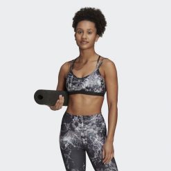 Biustonosz adidas Adidas Wms Sport-bh Yo Ess Ls, Kobiety. Czarne biustonosze sportowe damskie Adidas, bez wzorów, z poliesteru. Za 290.00 zł.