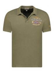 Geographical Norway Koszulka polo "Kapuccino" w kolorze khaki rozmiar: M. Brązowe koszulki polo męskie Geographical Norway, m, bez wzorów, z bawełny, bez ramiączek. Za 74.63 zł.