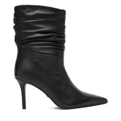Botki GINO ROSSI. Czarne botki damskie Gino Rossi, bez obcasa, na szpilce, bez zapięcia. Za 529.99 zł.