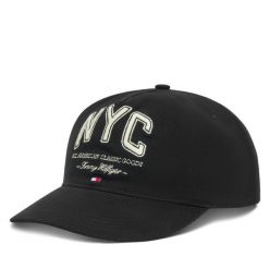 Czapka z daszkiem Tommy Hilfiger. Czarne czapki męskie Tommy Hilfiger, bez wzorów. Za 149.99 zł.