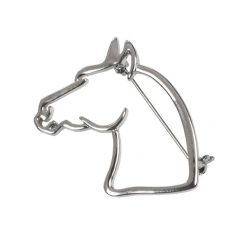 Broszka głowa konia model damski. Szare broszki damskie UMBRIA EQUITAZIONE, metalowe. Za 45.95 zł.