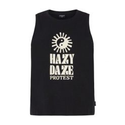 Damski tank top Protest Malang. Czarne topy damskie Protest, bez wzorów, bez kołnierzyka. W wyprzedaży za 89.69 zł.