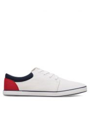 Lanetti Trampki MS20347-11 Biały. Białe trampki i tenisówki męskie Lanetti, bez wzorów, z materiału, bez zapięcia. Za 59.99 zł.