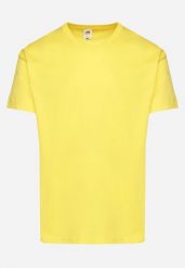 Żółta Bawełniana Koszulka T-shirt Basic z Dekoltem w Serek Malvinea. Żółte t-shirty męskie Born2be, l, bez wzorów, z bawełny, bez kołnierzyka. Za 34.99 zł.