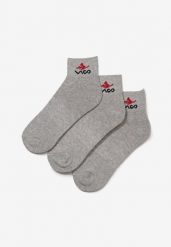 3-pack Szare Skarpety Nautilyn. Szare skarpetki damskie Born2be, bez wzorów. Za 4.99 zł.