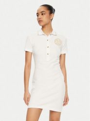 Versace Jeans Couture Sukienka codzienna 78HAOT01 Biały Regular Fit. Białe sukienki damskie Versace Jeans Couture, na co dzień, l, bez wzorów, z bawełny, bez kołnierzyka, bez ramiączek, proste. Za 439.99 zł.