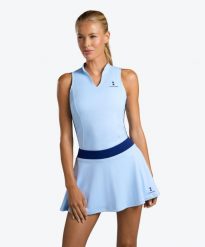 Damska koszulka Elegance Tennis/Padel. Niebieskie t-shirty damskie NORDICDOTS, xs, bez wzorów, z materiału, bez kołnierzyka. Za 250.00 zł.