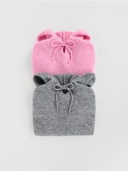 Sweter z kapturem z wełną - szary. Szare swetry klasyczne damskie Reserved, l, z dzianiny, bez kołnierzyka. Za 179.99 zł.