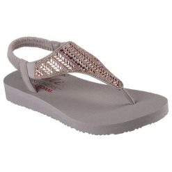 Sandały Skechers Meditation - Glamorous Muse W 119774-TPE. Sandały damskie z aplikacjami, z materiału, bez obcasa, na obcasie. Za 335.93 zł.
