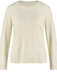 Gerry Weber Sweter w kolorze beżowym rozmiar: 44. Brązowe swetry klasyczne damskie Gerry Weber, ze splotem, bez kołnierzyka. Za 198.10 zł.