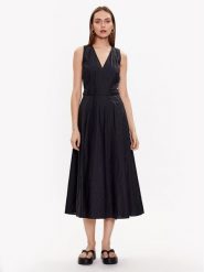 TWINSET Sukienka letnia 231TT2230 Czarny Regular Fit. Czarne sukienki damskie Twinset, na lato, bez wzorów, z bawełny, bez kołnierzyka, bez ramiączek. Za 1,059.00 zł.