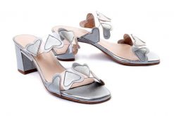 BRENDA ZARO T3589 mercuri, klapki damskie. Szare klapki damskie Brenda Zaro, bez wzorów, bez obcasa, na obcasie. Za 174.95 zł.