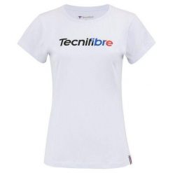 Koszulka damska Tecnifibre Club 22. Białe t-shirty damskie TECNIFIBRE, l, bez wzorów, z bawełny, bez kołnierzyka. W wyprzedaży za 99.00 zł.