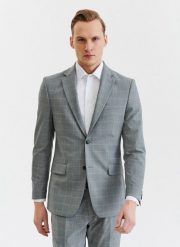 PAKO LORENTE – Szara marynarka garniturowa z wełną. Szare marynarki męskie Pako Lorente, bez wzorów, z elastanu. Za 849.99 zł.