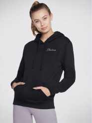 Skechers Bluza Signature Po Hoodie WHD116 Czarny Regular Fit. Czarne bluzy bez kaptura damskie Skechers, s, z bawełny. Za 199.99 zł.