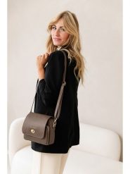 Lia Biassoni Skórzana torebka w kolorze szarobrązowym - 23 x 20 x 9 cm rozmiar: onesize. Brązowe torebki klasyczne damskie Lia Biassoni, bez wzorów, z materiału, bez dodatków. Za 260.99 zł.