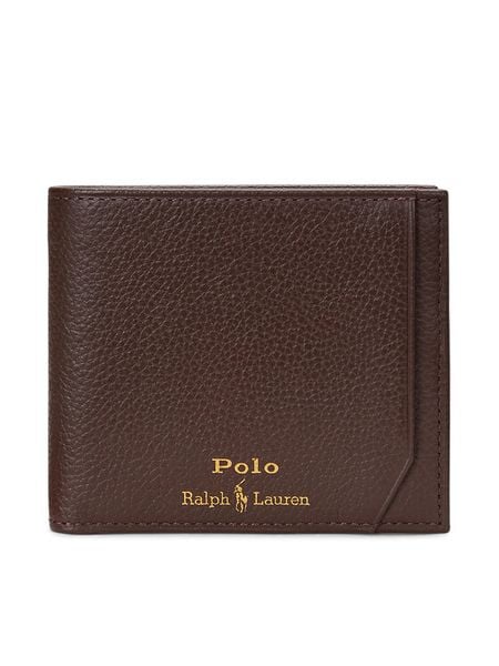 Polo Ralph Lauren Portfel 405963224002 Brązowy ciemny. Brązowe portfele męskie Polo Ralph Lauren, bez wzorów, ze skóry. Za 549.99 zł.
