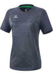Damska koszulka Madryt 565 w kolorze szarym. Szare bluzki sportowe damskie Erima, z materiału, bez kołnierzyka, bez ramiączek. Za 227.99 zł.