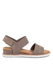 Skechers Sandały BOBS Desert Kiss 31440/TPE Brązowy. Brązowe sandały damskie Skechers, bez wzorów, z materiału, bez obcasa, na płaskiej podeszwie. Za 169.99 zł.