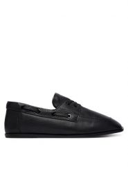Calvin Klein Półbuty Ess Boatshoe Lth HW0HW03116 Czarny. Czarne półbuty damskie CALVIN KLEIN, bez wzorów, ze skóry, bez obcasa, na płaskiej podeszwie. Za 569.99 zł.
