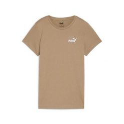 Koszulka damska Puma Ess+ Embroidery. Brązowe t-shirty damskie Puma, s, bez wzorów, z bawełny, bez kołnierzyka. Za 67.99 zł.