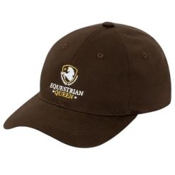 Czapka z daszkiem damska, baseballowa Equestrian Queen Melanie 24SS. Brązowe czapki z daszkiem damskie EQUESTRIAN QUEEN, bez wzorów. Za 66.99 zł.