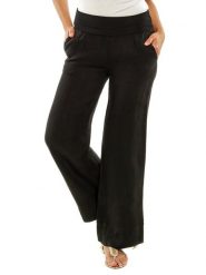 Naturelle en lin Lniane spodnie w kolorze czarnym rozmiar: 36/38. Czarne spodnie materiałowe damskie Naturelle en lin, bez wzorów, ze lnu. Za 108.99 zł.