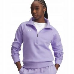 Bluza Damska Polarowa Under Armour Z Zamkiem Do Połowy Rival Fleece. Fioletowe bluzy bez kaptura damskie Under Armour, z polaru. W wyprzedaży za 170.32 zł.