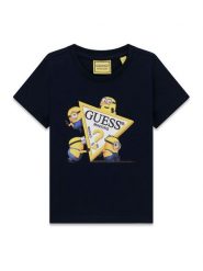 Guess Jeans T-Shirt N6YI28 K6652 Granatowy Regular Fit. Niebieskie t-shirty chłopięce Guess Jeans, z aplikacjami, z bawełny, bez ramiączek. Za 114.99 zł.