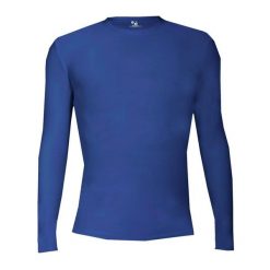 Koszulka z długim rękawem Pro Compression Adults Men Round Neck Undershirt. Niebieskie bluzki sportowe damskie BADGER SPORT, m, bez wzorów, bez ramiączek. Za 173.95 zł.