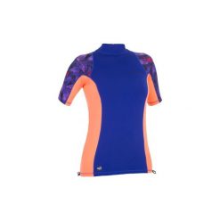 TOP UV surfing krótki rękaw 500 damski. Czarne topy damskie OLAIAN, m, bez wzorów, z elastanu, bez kołnierzyka. W wyprzedaży za 29.99 zł.