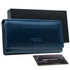Portfel granatowy Cavaldi RD-23-GCL-0986 NAVY. Niebieskie portfele damskie 4U Cavaldi, bez wzorów, ze skóry. Za 67.99 zł.