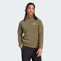 Kurtka Multi Essentials 1/2 Zip Fleece. Brązowe kurtki męskie Adidas, l, bez wzorów, z materiału, bez kaptura. Za 179.00 zł.