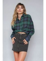 Monki Spódnica dżinsowa w kolorze antracytowym rozmiar: 34. Czarne spódniczki damskie Monki, bez wzorów, klasyczne, z podwyższonym stanem, mini. Za 39.99 zł.