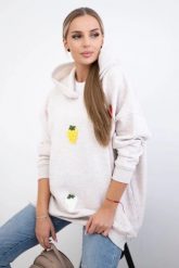 Bluza ocieplana z motywem truskawek beżowy melanż. Brązowe bluzy z kapturem damskie KESI, l, z bawełny. Za 313.67 zł.