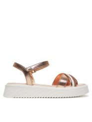 Tommy Hilfiger Sandały Sandal T4A2-33800-0569 S Różowe złoto. Czerwone sandały dziewczęce Tommy Hilfiger, ze skóry, bez zapięcia. Za 299.99 zł.