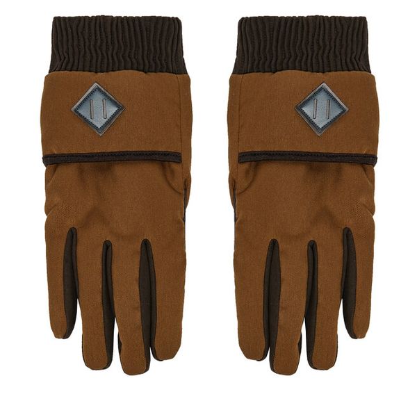 Rękawiczki Elmer. Brązowe rękawiczki damskie Elmer, bez wzorów, z dzianiny. Za 309.99 zł.