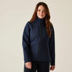 Softshell roboczy damski Octagon. Niebieskie kurtki softshell damskie Regatta, bez wzorów, z softshellu, bez kaptura. Za 219.99 zł.