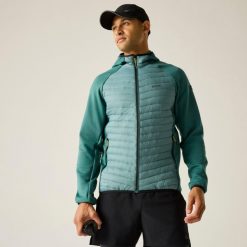 Kurtka męska hybrydowa Andreson. Zielone kurtki męskie Regatta, m, bez wzorów, z puchu, sportowe, bez kaptura. Za 229.99 zł.