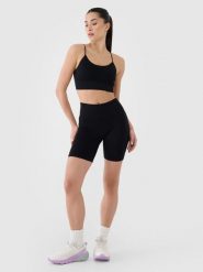 4F Legginsy kolarki bezszwowe treningowe damskie - czarne M/L. Czarne legginsy sportowe damskie 4f, l, bez wzorów, z dzianiny, z podwyższonym stanem, na fitness i siłownię. Za 59.99 zł.