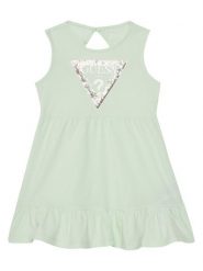 Guess Sukienka codzienna K5GK22 K6YW4 Zielony Regular Fit. Zielone sukienki dziewczęce Guess, z aplikacjami, z bawełny, bez ramiączek. Za 79.99 zł.